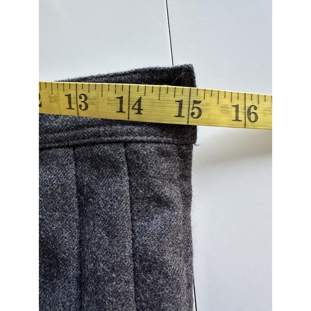 Vintage Valentino Pleated Skirt Gray Wool 44 Preppy Academia Career Office - Picture 9 of 12